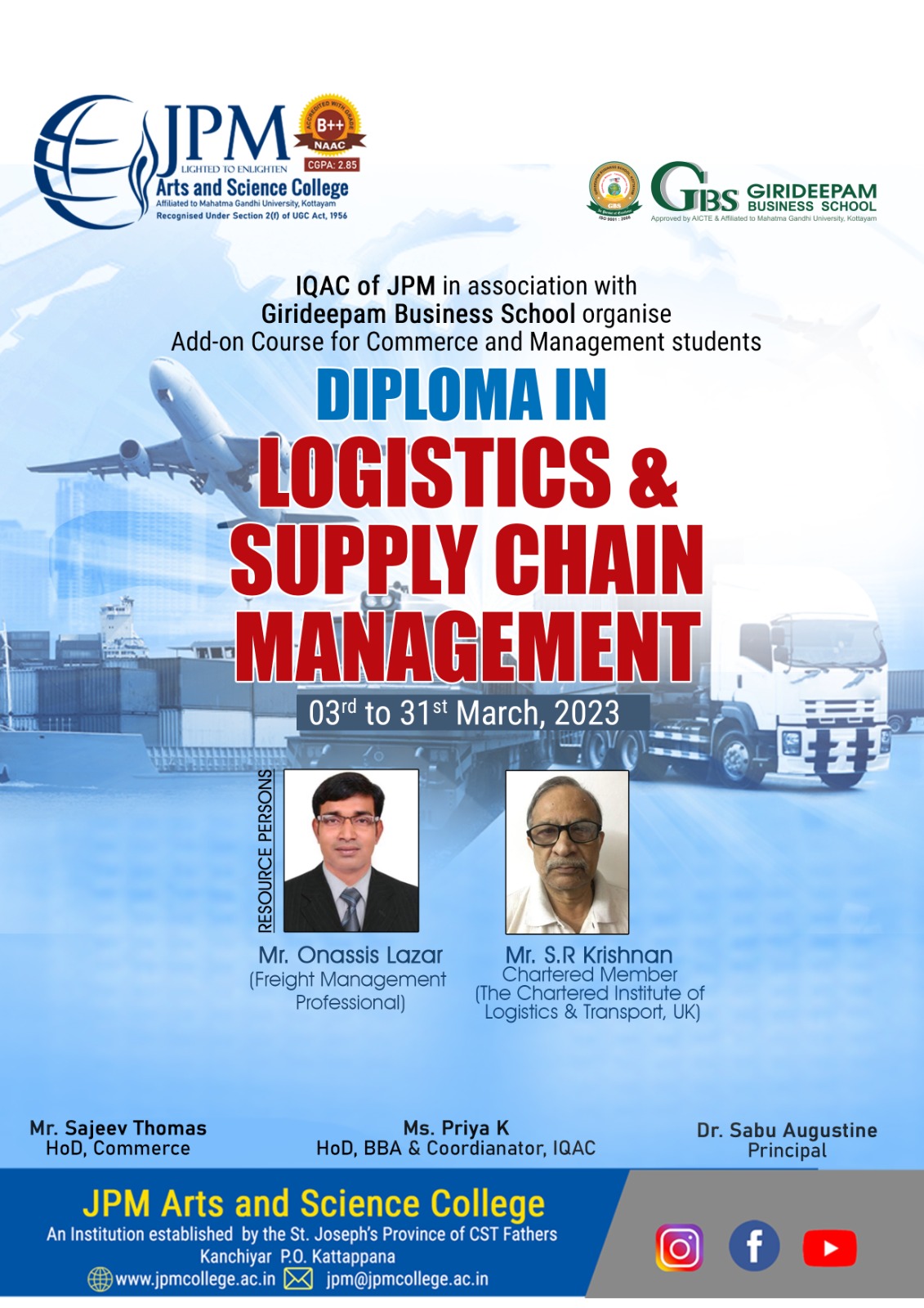 Diploma in Logistics & Supply Chain Management Add-on course for Commerce & Management students